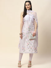 Neck Embroidery Chanderi Unstitched Suit Piece With Dupatta